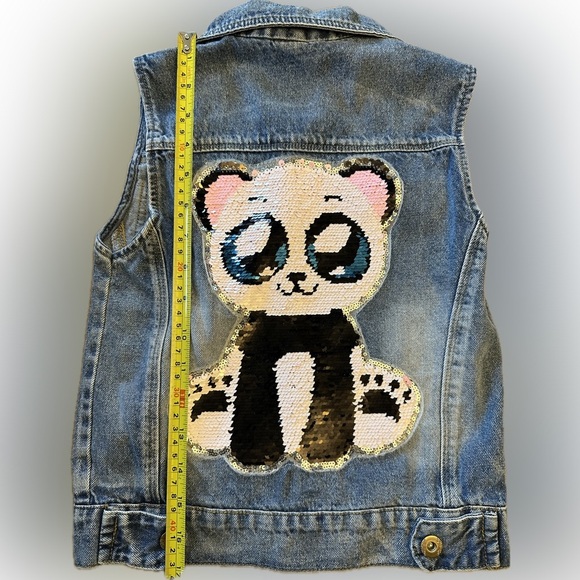Sequin Panda Denim Vest - Picture 15 of 15